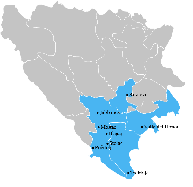 Mapa Bosnia y Herzegovina
